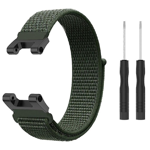 Justerbart Nylonarmband för Huami Amazfit T-rex/T-rex Pro/Ares - Svart & Armégrön