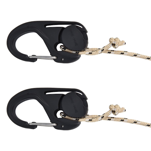 2 stk Heavy Duty Rope Strammer Skralde Binde Reb Karabinhage Krog Telt Fastener til udendørs