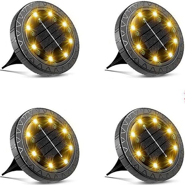 Vattentäta LED-sollampor för utomhusdekoration - Solskivlampor för landskap, gångväg, uteplats, trädgård, gångväg, gräsmatta, uppfarter.