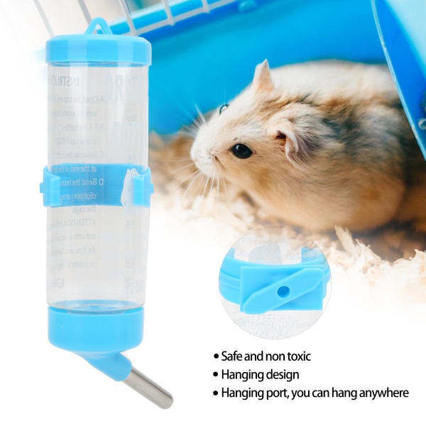Automaattinen No Drip Hamsterin juomalähde pienille eläimille 125 ml blue