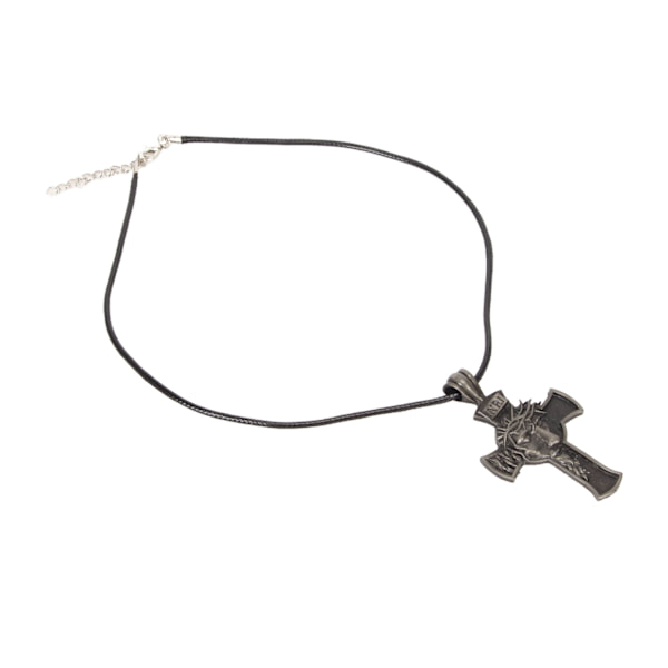 Cross Face Pendant Halskæde Vintage Hypoallergenisk Rustfrit Stål Christ Halskæde til mænd