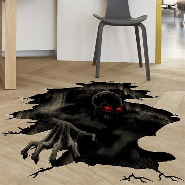 Halloween-haamu käsi lattia- ja seinätarra - Pelottavat taikatarrat baariin, pubiin ja sänkyyn