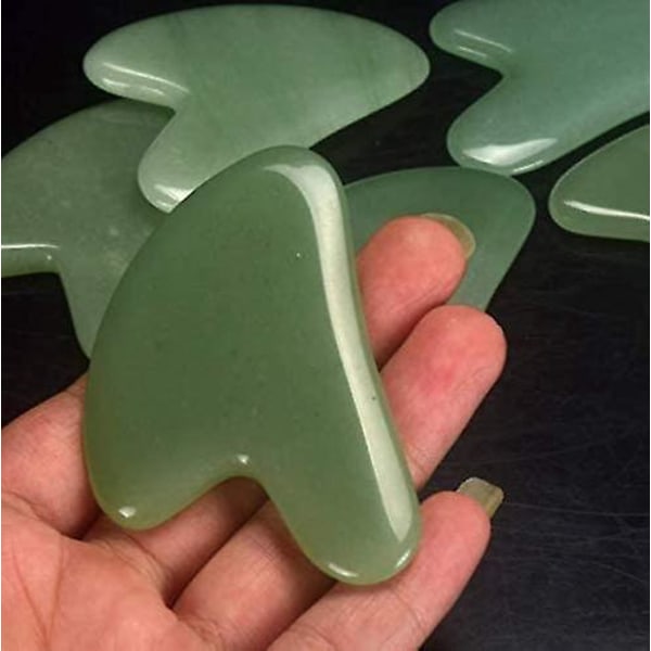 Naturlig Jade Gua Sha-brett for ansikts- og kroppsmassasje, spa-akupunktur, skrapingsterapi