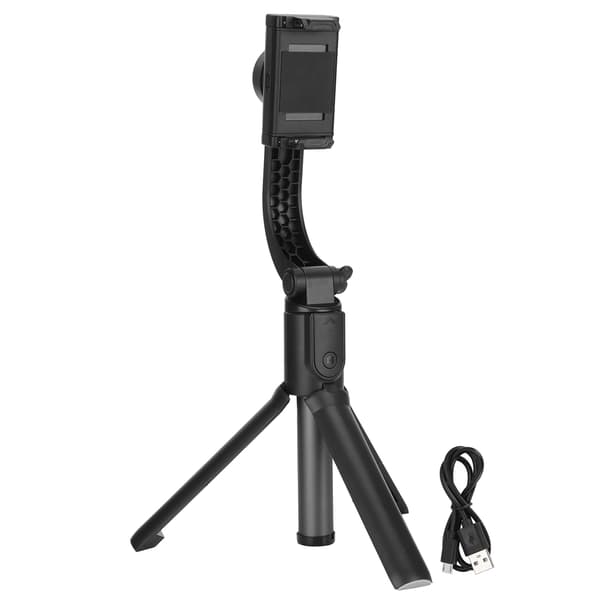 Håndholdt stabilisator multifunktion USB telefon selfie stick live broadcast stativ sort