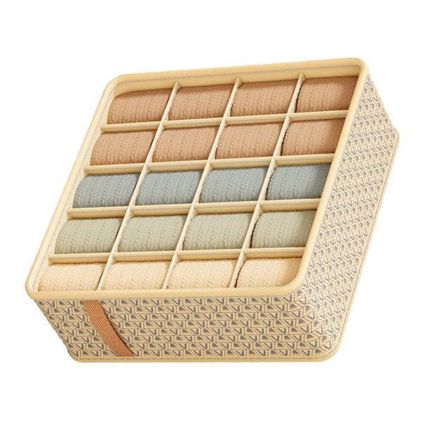 Skab Skuffe Organiser Dividers Stof Kommode Skab Organiser Opbevaringskasser Pladsbesparende Rodfri Beige 20 Gitter 32x32x11cm