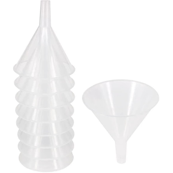 100 stk. 4 cm multifunktionelle plastiktragte med lang tud, fødevaregodkendt plastik Zekai