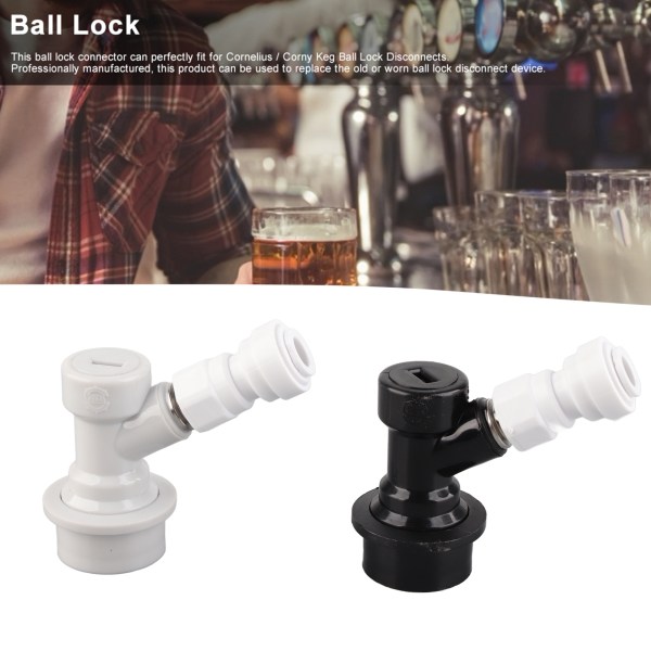 2 st Home Brewing Ball Lock Keg Connector + 8mm‑1/4in FFL Quick Push-Fit Connector