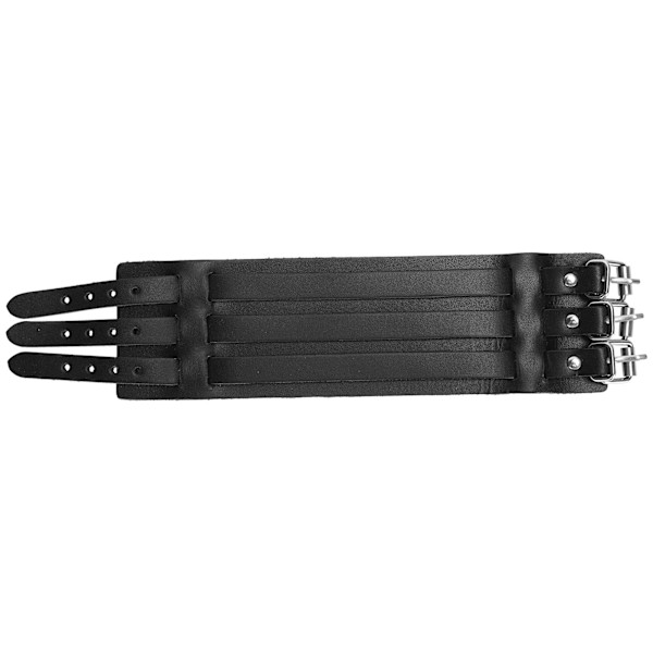 Flätat armband i splitläder, justerbart spänne, handgjord vintage manschett i läder