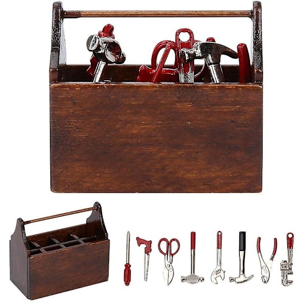 1:12 Miniatyr Barns Verktygslåda Dockhus Verktygslåda DIY Pedagogisk Leksak Modell Verktygsväska Låtsaslek Födelsedagspresent Barn Över 6 År