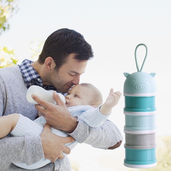 Baby Formula Dispenser 4 Layer Portable Milk Powder Dispenser Container Baby Feeding Travel Storage Container Box