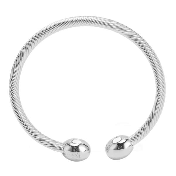 Kvinner Magnetisk Helbredende Armbånd Kroppsforming Trøtthetslindring Reduser Smerte Twill Gravering Magnet Armbånd Sølv