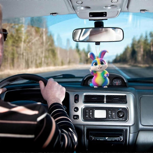 Pääsiäisriipus Akryylinen Litteä Söpö Auton Koristelu Riipus C