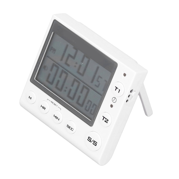 Mini Digital Timer Clock Count Down Up Multifunctional Time Manager Adjustable Volume White for Cooking Study Exercise