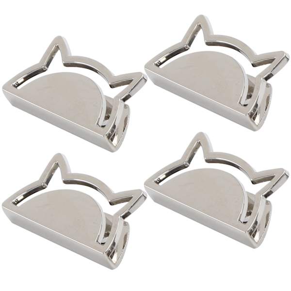 4 Set Metall Dekorativt Spänne Katt Klämma Stopper Läder Varor Bagage Jeans DIY TillbehörSilver B01-51-52059