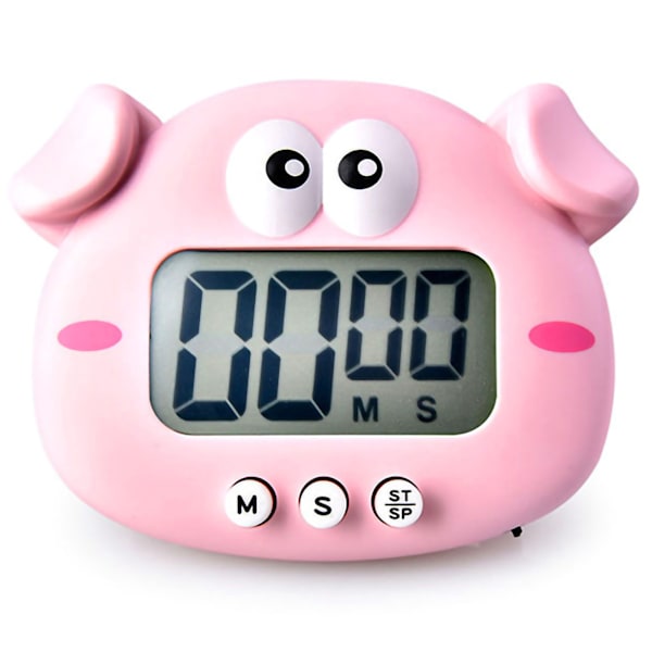 Dyretimer Student Magnetisk Digital 100 Minutters Tidsindstillet Nedtællingstimer Med Batteri til Køkken Peggy Pig