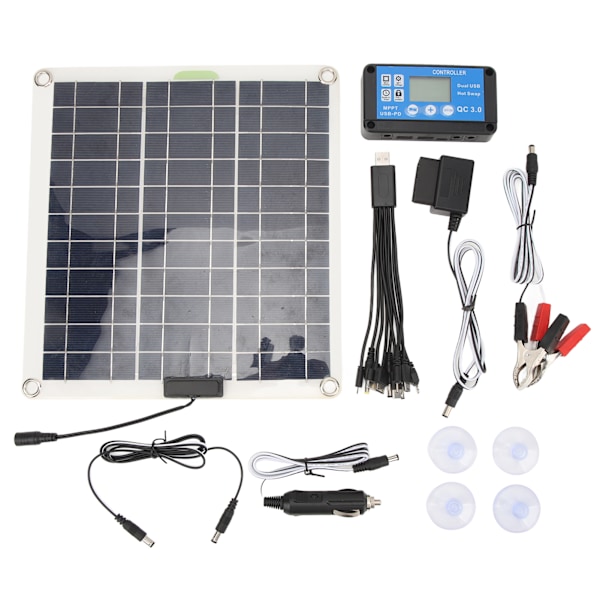 200W solcellepanel med høy effektivitet 20A IP67 vanntett bærbart solcellepanel kontrollersett for utendørs camping fotturer