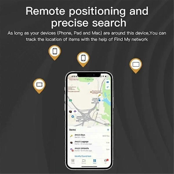 Bluetooth GPS-tracker för Air Tag-ersättning Via Hitta min svart