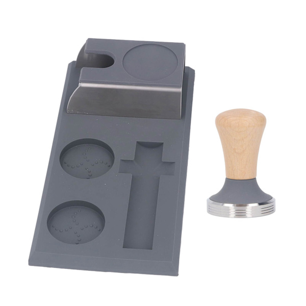 Grå kaffekværn tamper måtte pad silikone kaffekværn hjørne måtte kaffekværn tamper station til kaff tilbehør tamper måtte med 58mm tamper