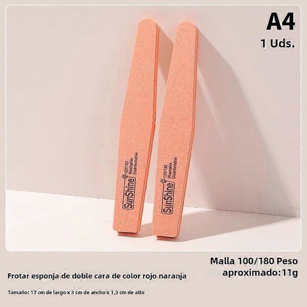 1 st Nagelvårdssvamp Mix Sandpapper och Dubbelsidig Slip för Manikyr Hållbara Nageltillbehör A4