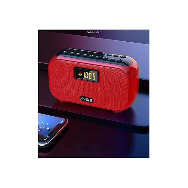 W13 Kannettava radiotallennin Monitoimikortti USB-levysoitin Langaton Bluetooth-kaiutin Punainen