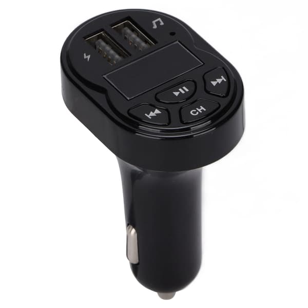 Bil Bluetooth-sändare ABS Trådlös Bluetooth FM-radioadapter med 2 USB-portar DC 12V-24V