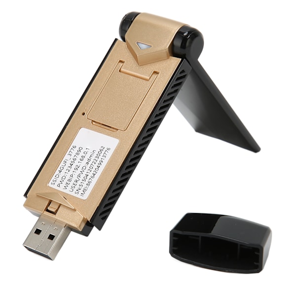 4G USB Bärbar WiFi-stöd SIM-kort 10 enheter Anslutning Flera skyddsfickor Mobil Hotspot för utomhussvart
