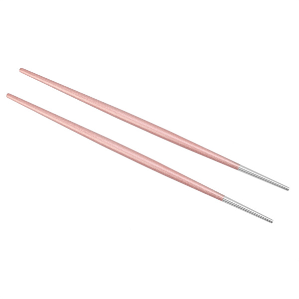 304 rustfritt stål spisepinner japanske sushi spisepinner bestikksett (rosa sølv)