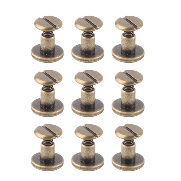 20 stk flatt hode kobber messing skruer muttere spiker nagler skinnhette tilbehør (6,5 mm)