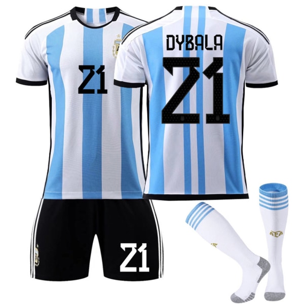 Argentina fotballdrakt #21 Dybala fotballsett for barn24 24