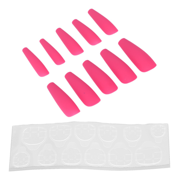 10 stk Lang kiste blanke falske negle kunstig tryk på fuld dækning Falske spidser Negle Manicure tilbehør til kvinder pigerN5355-09