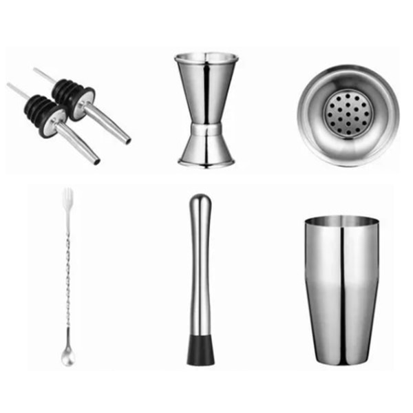 Bartender Kit läckagesäker 304 rostfritt stål Bartending Tool 750ml Cocktailshaker Set för bar