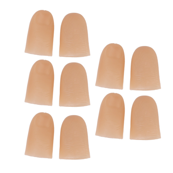 5 par finger LED-lampor för tummen, PVC, 3V, 40 mAh batteridriven, 4,5 cm, gröna