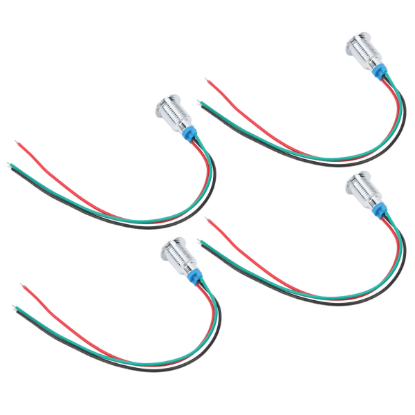 4 sarjaa esijohdotetut pyöreät LEDit vedenpitävät metalliset 2-väriset valot yhteisanodi 3-6V 10mm (punainen ja vihreä)