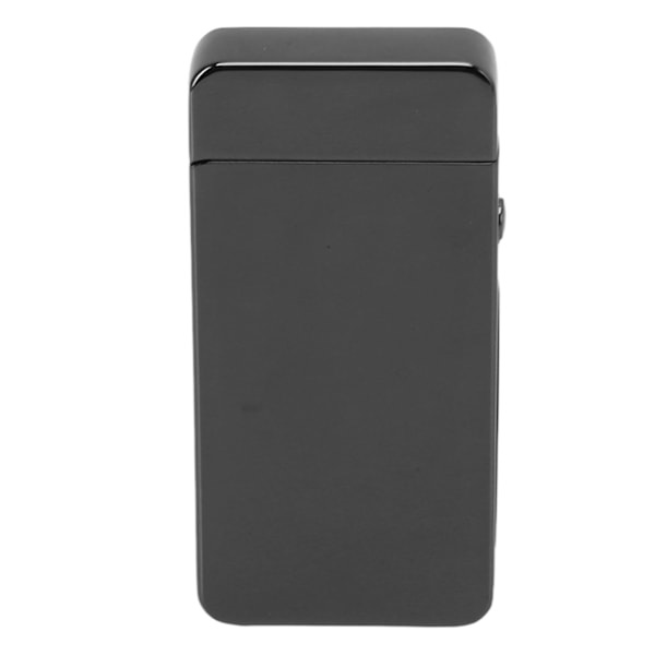 Elektrisk dobbelt buel lighter genopladelig vindsikker flammefri 220mAh aluminiumlegering USB lighter sort