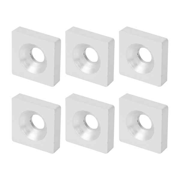 10st fyrkantig lagerplatta Bricka Silver Aluminiumlegering Kåpa Fästelement Cover 3030-Enkelt hål