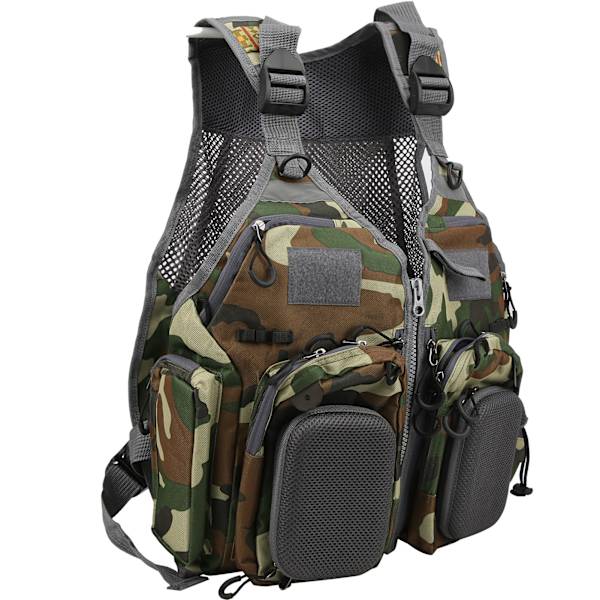 Udendørs multifunktionel jakke jagt fiskeri rejse camouflage vest med lommer