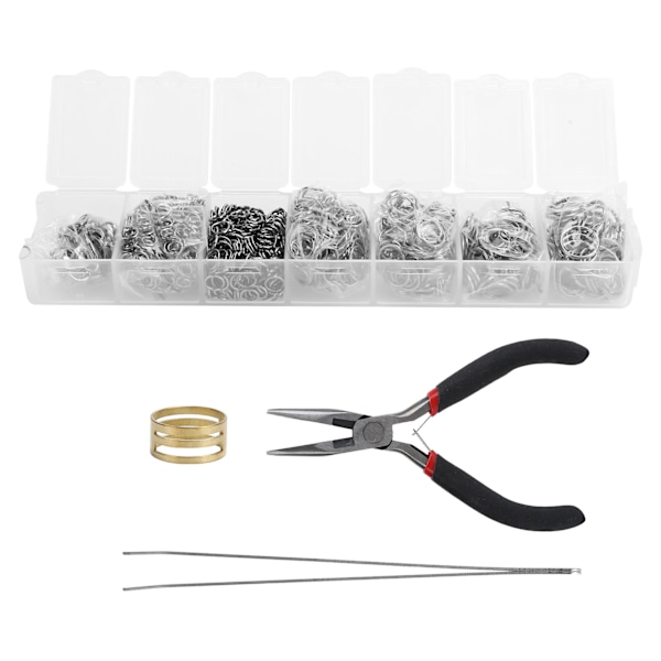 Öppna hoppringar Hummerlås med tång Pincett för att göra DIY-smycken (silversvart)
