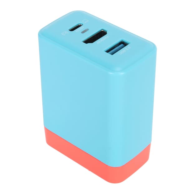Bærbar Dock Oplader Adapter 3 i 1 Hurtig Opladning HD Multimedia Interface PD 65W USB C Oplader til Switch OLED 100‑240V Rød Blå UK Stik