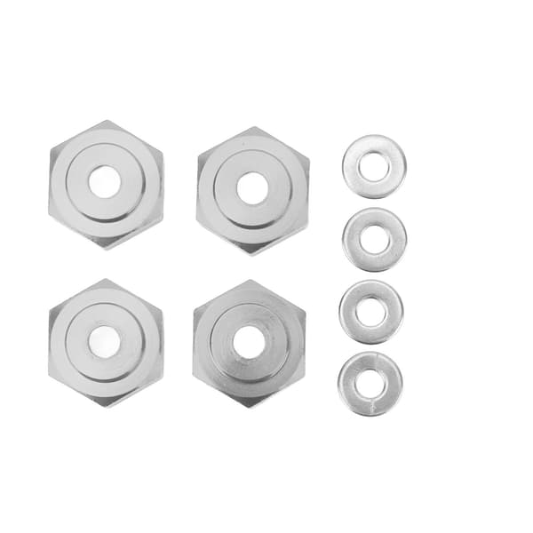 4 stk. RC Hex Kobling Professionel Aluminiumlegering RC Hjul Hex Adapter til 1/10 RC Biler Titanium Grå