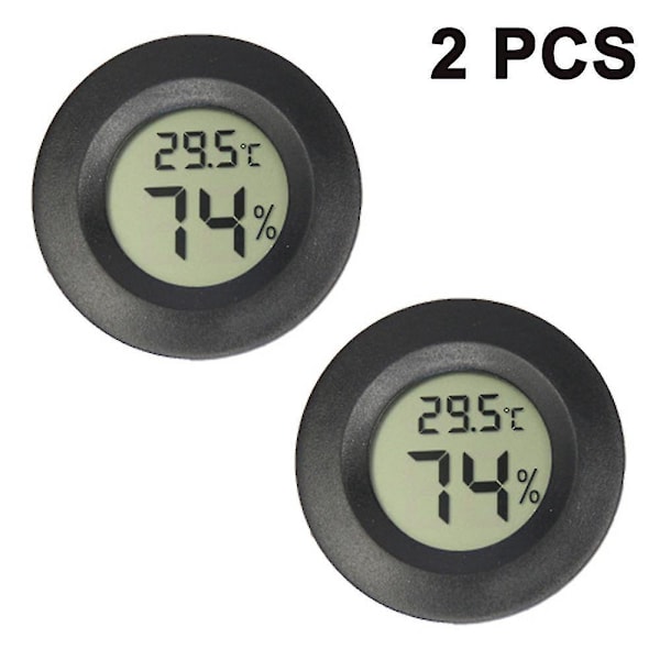 2-pack Mini Hygrometer Digital LCD-skärm Fuktmätare