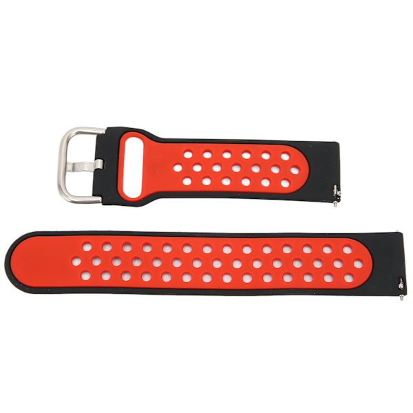 20mm pehmeä silikonihihna rannekorun vaihto ilmareikillä Amazfit GTS 3:lle, musta punainen