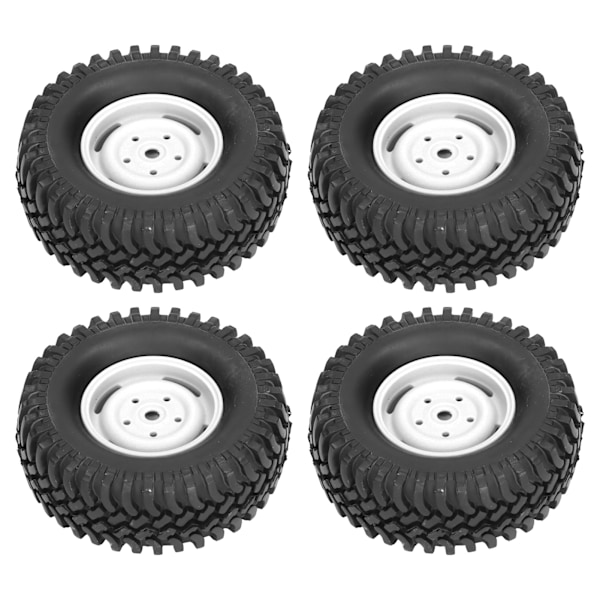 4 kpl RC-renkaat ja -vanteet 1,9 tuumaa kumia muovia 100 mm halkaisija yleinen RC-rengassarja korvaavaan kiipeilyautoon valkoinen