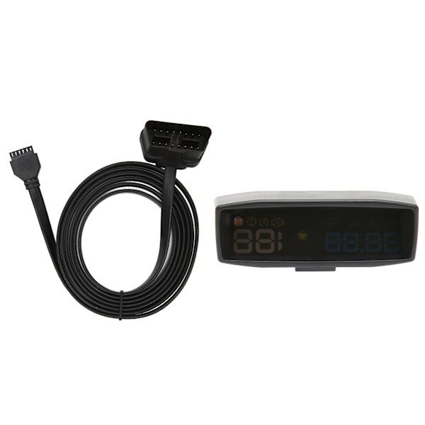 3,7 tommer bil HUD overhastighedsalarm multifunktion forrude skærm display speedometer til OBD II bilmodel