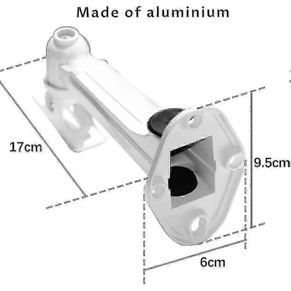 Mini Projektorin Seinäteline - Maksimikuorma 3 kg - Pituus: 16-20 cm - Alumiinimateriaali - CCTV/kamera/projektori/web-kamera - 360° kääntyvä (valkoinen)