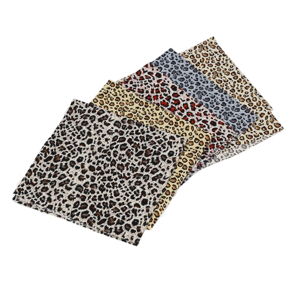 5 kpl Leopardikuvioinen print 5 väriä Hajuton Pehmeä Leopardikuvioinen print Patch Kangas