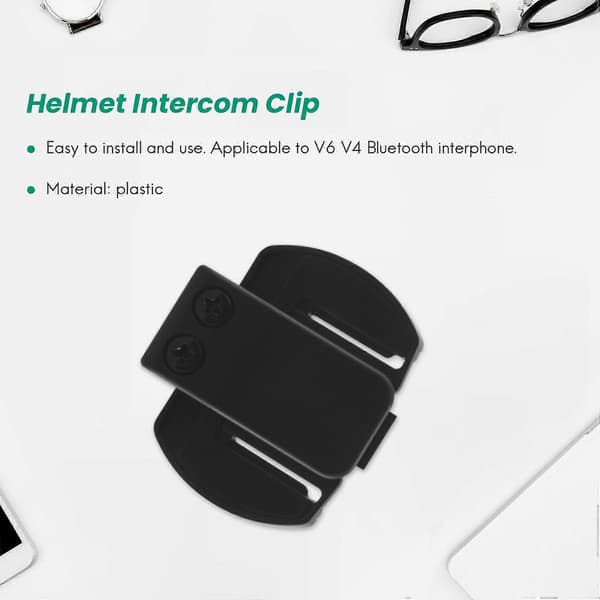 2 kpl Vnetphone V6 V4 V2-500C Intercom-lisävarusteet, Kypäräintercomin kiinnitysklipsi, Moottoripyörä black