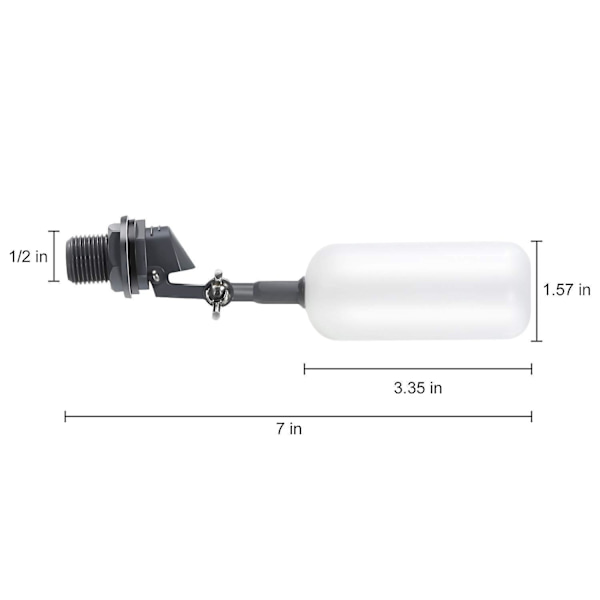 1/2 Tommers Flyteballventil Automatisk Fylling Fuktighetsbeholder Vannforsyning Justerbar Arm for Dammer Husdyr Akvarier