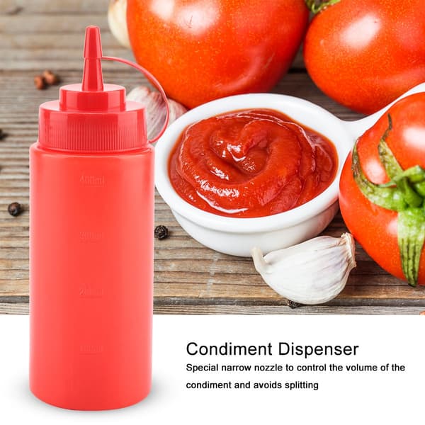 460 ml 10 stk. / sæt plastikkrydderidispenser til sauce, olie, fløde, eddike (rød)