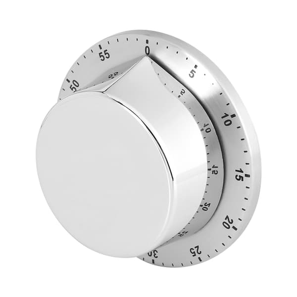 Manuell Mekanisk Kökstimer med Magnetisk Bas Nedräkning Matlagning Bakning Tidsverktyg Silver