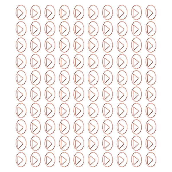 100 stk binders gull søt unik form lett bærbar galvaniseringsprosess metall binders med oppbevaringsboks polygon